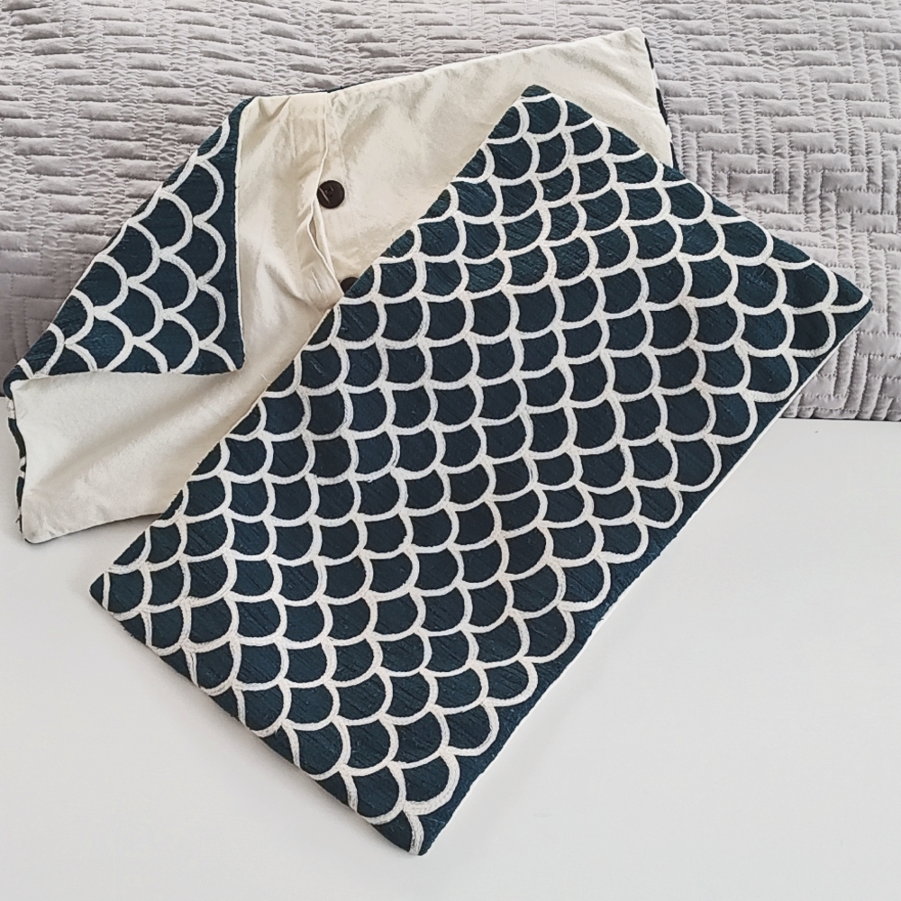 West elm lagoon blue lumbar pillow covers